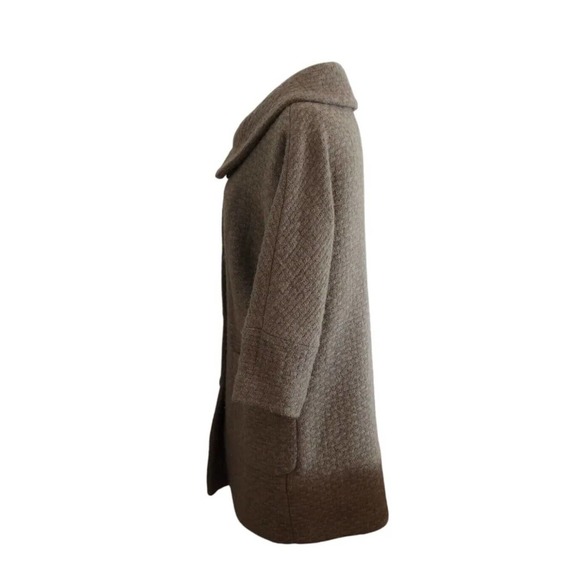 Banana Republic 100% Wool Beige Brown Taupe Pea Coat S Minimalist Solid Jacket - Picture 5 of 11